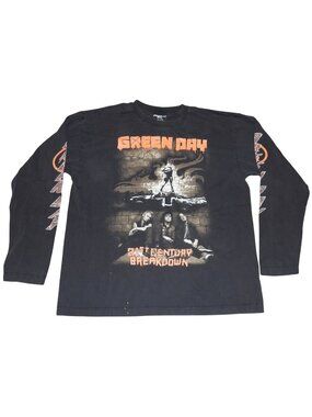 Vintage Green Day 21st Century Breakdown Punk's Not Dead Long Sleeve T-Shirt XL